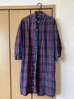 gymphlex チェック柄コットンシャツワンピース