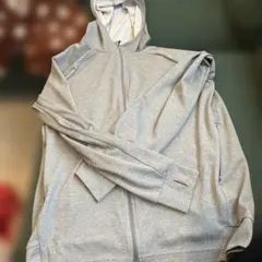 無印良品グレー フルジップ フード付きパーカー Lサイズ