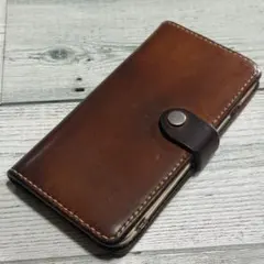 スマホケース iPhone 8 プラス 栃木レザー ハンドメイド 本革 手帳型