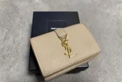 SAINT LAURENT 三つ折り財布 ベージュのサムネイル