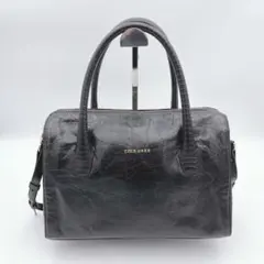 【極美品】Cole Haan 2way 肩掛け パイソン 黒レザー