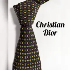 ディオール　クリスチャンディオール　ネクタイ　シルク　総柄　ハイブランド