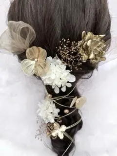 再販☆髪飾り☆袴振袖水引卒業式成人式前撮り結婚式ゴールドヘッドドレス
