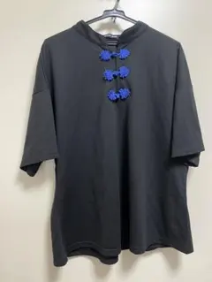 ブラック 半袖 Tシャツ acdcrag チャイナボタンのサムネイル