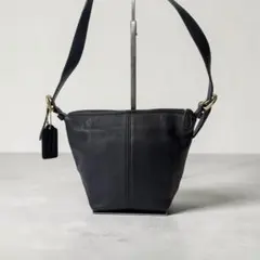 オールドコーチ　ショルダーバッグ　ミニバケツ型ネイビー　vintage USA製