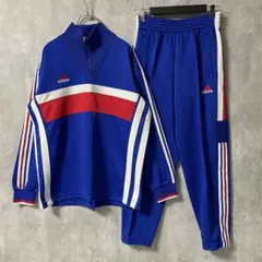 【希少 90s】極美品 アディダス デサント製 トリコロールセットアップ M-L