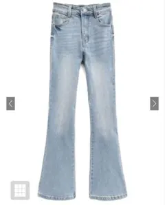 ハイウエストフレアデニムパンツ[cu498] GRL ライトブルー S