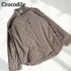 美品✨ クロコダイル Crocodile 長袖 チェックシャツ ボタンダウンのサムネイル