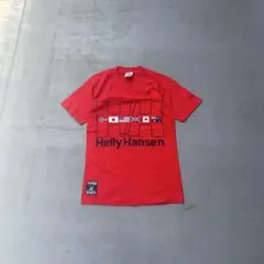 90s Helly hansen USA製 ロゴ　プリント　半袖　tシャツ　赤色