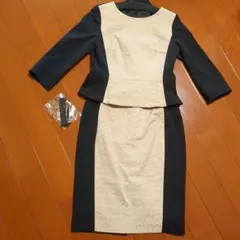 【美品】petirobe　ダマスク柄　スカートセットアップツーピース　サイズ9号