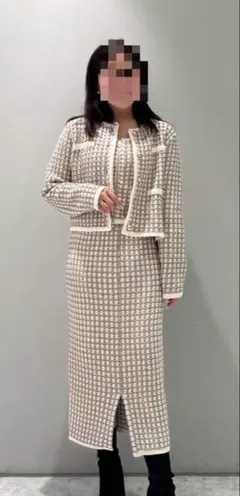 グレースコンチネタル2024年今季ツイードニットカーディガンセットUP