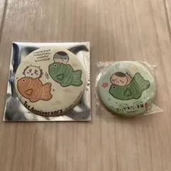 ちいかわ もぐもぐ本舗川越　1周年記念 ノベルティ　& 缶バッジ　くりまんじゅう