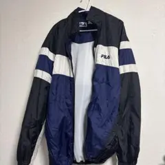 FILA ナイロンジャケット 黒/白/青