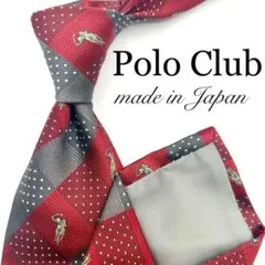 リ*ん様 【極美品】Polo Club ネクタイ 総柄 レッド ブランドロゴ ス