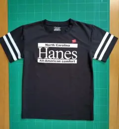 Hanes ストライプ袖 Tシャツ 160cmサイズ黒のサムネイル