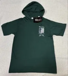 【進撃の巨人】フード付きTシャツ 調査兵団Mサイズ グリーン