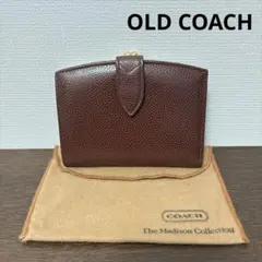 OLD COACH オールドコーチ　がま口二つ折り財布　ブラウンレザーウォレットのサムネイル