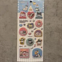 ❤︎サンリオ　ぷっくりシール　猫　被り物　公式ライセンス　ブルー