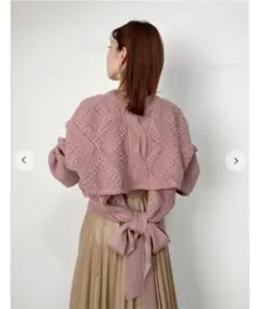 【正規品】snidel バックリボン ケーブルニットプルオーバー