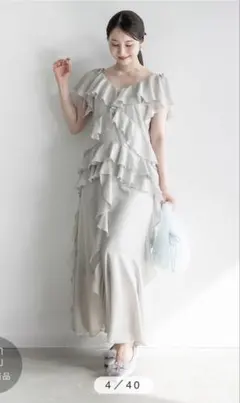 【新品タグ付き】2WAYショルダーフリルデザインワンピース