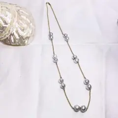 希少！美品2回使用】TASAKIスネーキングヴァインパールネックレスK18YG 