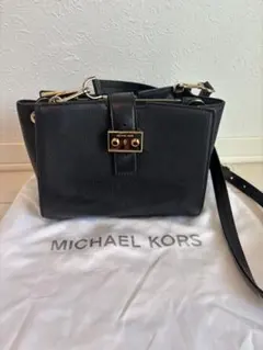 MICHAEL KORS ブラック レザー ショルダーバッグ　マイケルコース