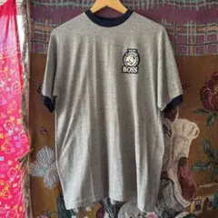 サントリー BOSS コーヒー 企業T Tシャツ 古着 Lsize グレー - メルカリ