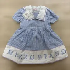 タグ付き mezzo piano メゾピアノ ブルーストライプ ワンピース