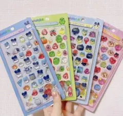 4枚セット　可愛いたまごっち　ドロップシール　ぷっくりシール　手帳シール交換