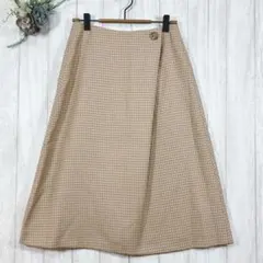 ☆ナチュラルビューティベーシック (S) フレアスカート タック ベージュ 美品