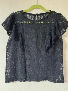 GU ブラック レース ノースリーブ トップス