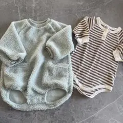 ペアマノン　ボアロンパース 80サイズ