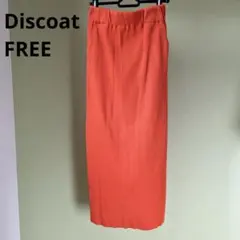 Discoatスリット入りリブスカートオレンジ春夏FREEサイズ