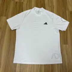 アディダスゴルフ　ジャガードモックネックシャツ　ホワイト　サイズXL