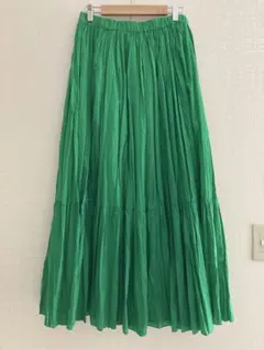 Omekashi グリーン ギャザースカート