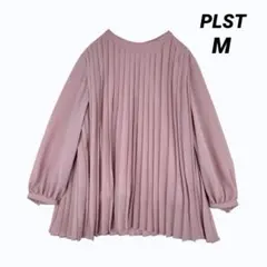PLST プラステ　シフォンプリーツ　ブラウス　くすみピンク　金ボタンのサムネイル