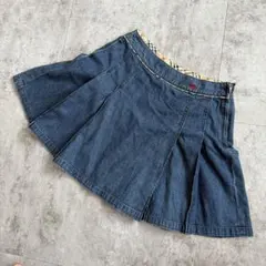 00s バーバリー ノバチェック デニム プリーツスカート 刺繍 archiveのサムネイル