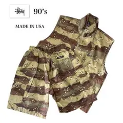 STUSSY SPORT USA製　ナイロンセットアップ チョコチップカモのサムネイル