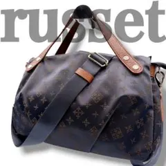 ✨極美品✨【russet】2Way 総柄 モノグラム ショルダーバッグ ネイビー
