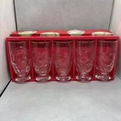 昭和レトロ　大西賢製販 ディズニー キャラクター レリーフ　グラス5個　セット