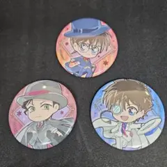 コナン 缶バッチ3点セット (江戸川コナン・赤井秀一・怪盗キッド)