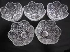 カットガラス 小鉢　昭和レトロ　５個セット
