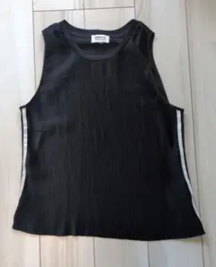 アディダス　adidas　タンクトップ　プリーツ　スリーストライプス　XL