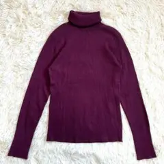 【NATURAL BEAUTY BASIC】タートルネックセーター リブ編み