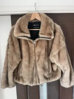 ZARA フェイクファーブルゾン エコファー ショートジャケット xs
