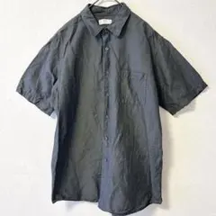 最安値✨UNIQLO【L】ダークグレー 半袖　シャツ 胸ポケット付き　夏