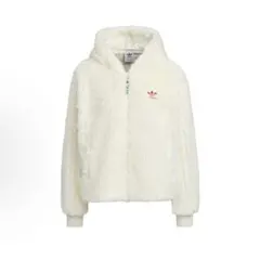 新品XS Adidas レディース ボアジャケット ホワイト IX4225