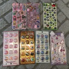 可愛いキャラクターの立体シールセット　まとめて