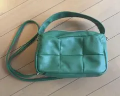 grove グリーンレザーショルダーバッグ