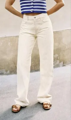 ZARA ハイウエスト ストレートジーンズ 7号
